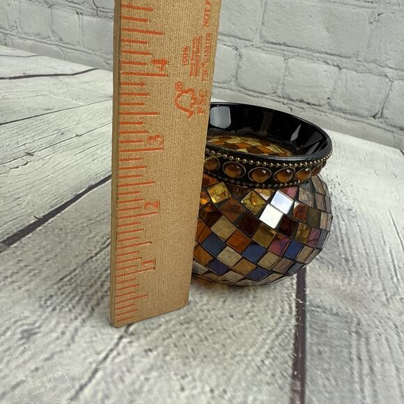Partylite Global Fusion MOSAIC GLASS VOTIVE CANDLE HOLDER W/Candle Retired - Picture 9 of 12